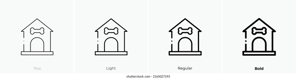 Dog house icon. Linear style sign isolated on white background. Vector illustration.