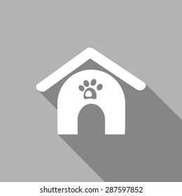 dog house icon with a long shadow