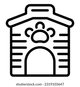 Dog house icon outline vector. Pet care. Store animal