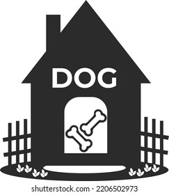 Dog house icon, dog shelter symbol vector