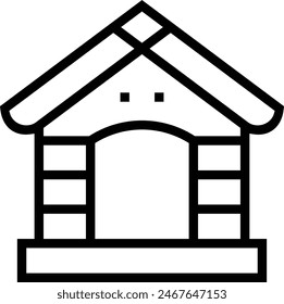 Dog house icon. Thin linear style design isolated on white background
