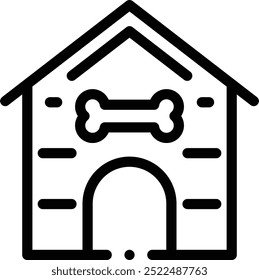 Dog house icon. Thin Linear Style Design Isolated On White Background