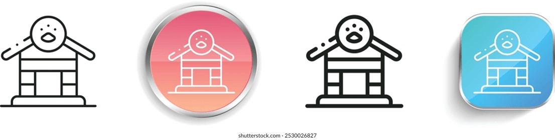 Dog house icon. Thin Linear, Regular and Button Style Design Isolated On White Background
