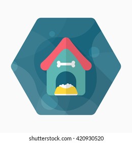 Dog house icon , Vector flat long shadow design.