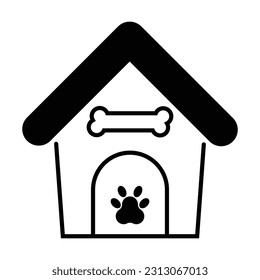 icono de la casa del perro, vector del perro, ilustración de la casa