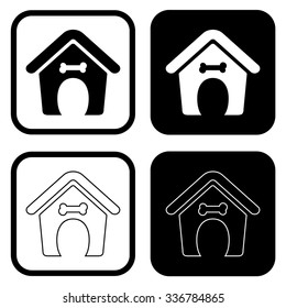 Dog house icon . Vector illustration