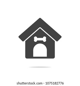 Dog house icon vector isolated