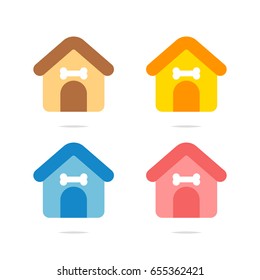 Dog House Icon Vector Set