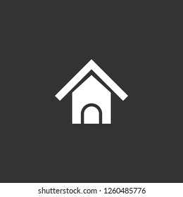 dog house icon vector. dog house sign on black background. dog house icon for web and app