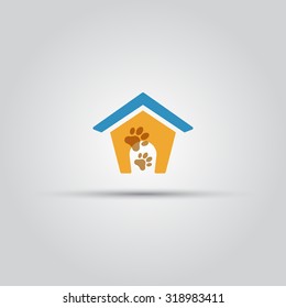Dog house isolated vector icon