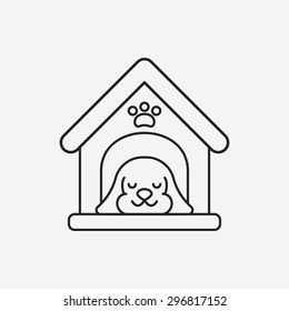 Dog House Line Icon