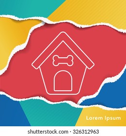 dog house line icon