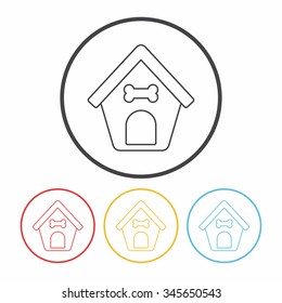 dog house line icon