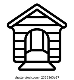 Dog house line icon, animal hospital concept, kennel sign on white background, Doghouse icon in outline style for mobile concept and web design. Vector graphics
