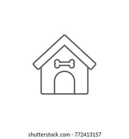 Dog house line icon vector
