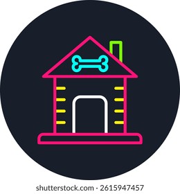 Dog House Line Multi Colour Circle