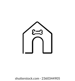 Dog House Line Style Icon Design