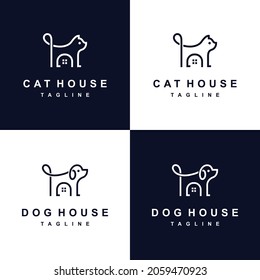 dog house logo and cat house logo