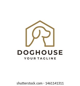 Dog house logo and icon design vector.