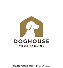 Dog house logo and icon design vector.