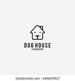 dog house logo vector template design