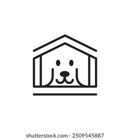 cão casa cão amantes linha logotipo vetor de design