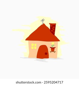 A dog house mini house freehand drawing vector