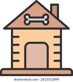Dog House Outline Filled Style Icon