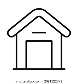 Dog House Outline Icon Vector