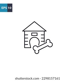 Dog house outline icon Vector illustration