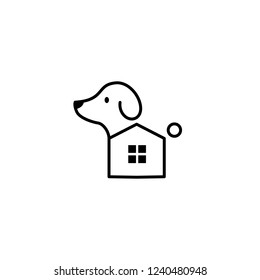 dog house pet home logo vector icon illustration