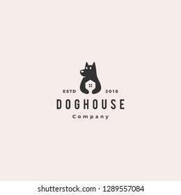 dog house pet home logo hipster retro vintage vector icon illustration