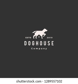 dog house pet home logo hipster retro vintage vector icon illustration