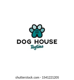 Dog House or Pet Home Logo Mascot. Animal Icon Design Art. Modern and Cute Design Logo Icon