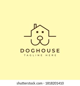 Dog House Pet Home Logo Vector Illustration