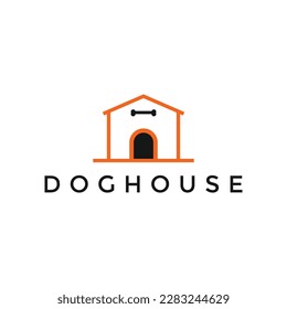 dog house pet minimalist logo design