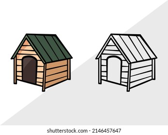 Dog House Printable Vector Illustration