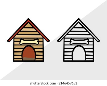 Ilustración de vectores imprimibles de la casa de perro