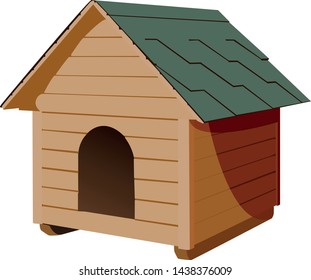 dog house realistic vector illustration