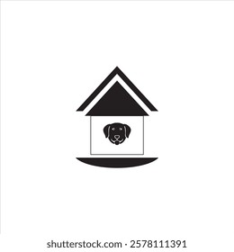 dog house with a rectangular shape and black color