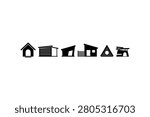 Dog House Silhouette Vector Collection Set