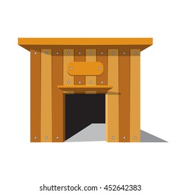 Dog house with a square entrance isolated on white background.