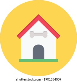 dog house vector flat colour icon