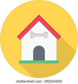 dog house vector flat colour icon