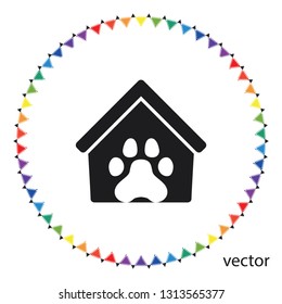 Dog house vector icon