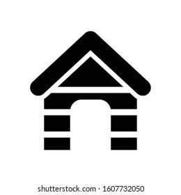Dog house vector icon in black color