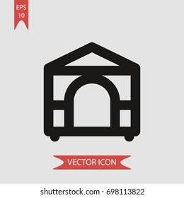 Dog house vector icon, illustration symbol