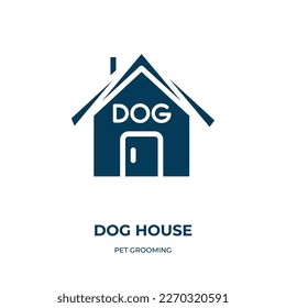 dog house vector icon. dog house, pet, paw filled icons from flat pet grooming concept. Isolated black glyph icon, vector illustration symbol element for web design and mobile apps