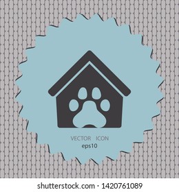 Dog house vector icon, web design element