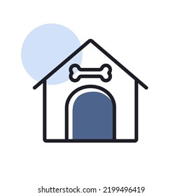 Dog house vector isolated icon. Pet animal sign. Graph symbol for pet and veterinary web site and apps design, logo, app, UI